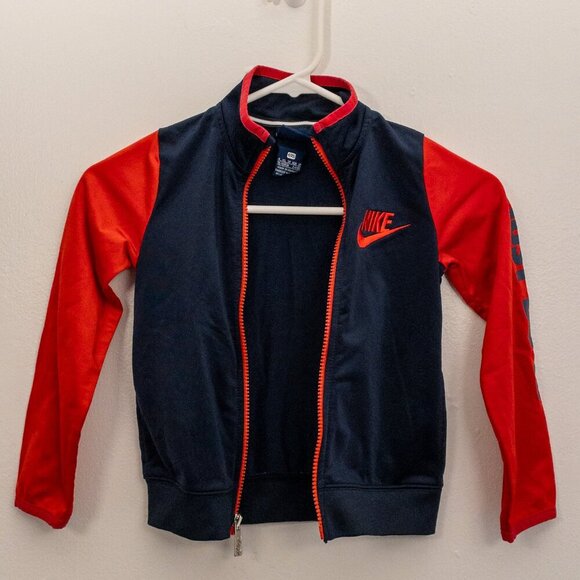 Nike Kids Warm-Up Track Jacket | Size 4T (3–4 Years) | Navy & Red “Just Do It” - Picture 3 of 5